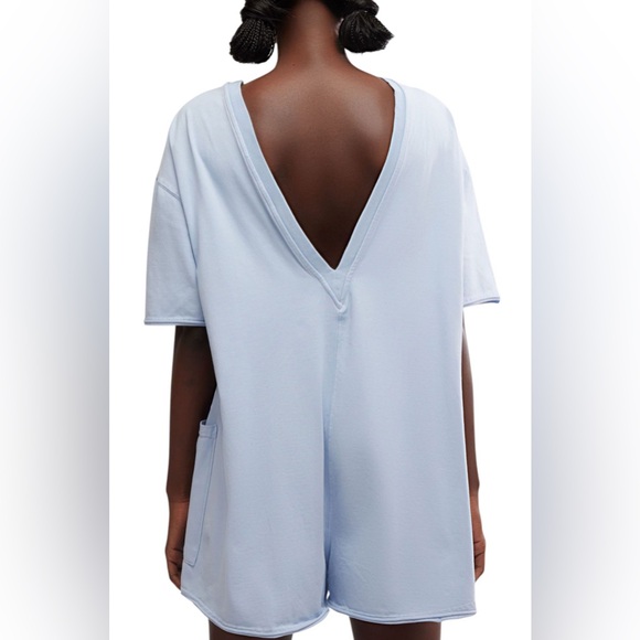 NWT Free People Movement FP Hot Shot Tee‎ Romper Steel Blue - Picture 2 of 4